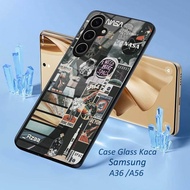 HP SAMSUNG A56 Glitter Glass Softcase - Casing SAMSUNG A56hp - SAMSUNG A56 - A75 Mobile Phone Protec
