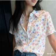 Floral shirts for women, shirts, full print shirts, clothing, Hawaiian shirts, casual short-sleeved 