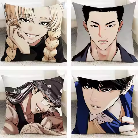 Anime Lookism Cushion Cover Cushion Covers Natural Linen Breathable Sofa Bedroom Decor Pillowcase