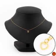 LSW 1 Gram Pure Gold Necklace Chain Pattern Heart-Shaped Smile Plate NA-111