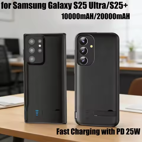 20000mAh Ultra-High Capacity Magnetic Wireless Power Bank Case for Samsung Galaxy S25 Ultra/S25+ - F