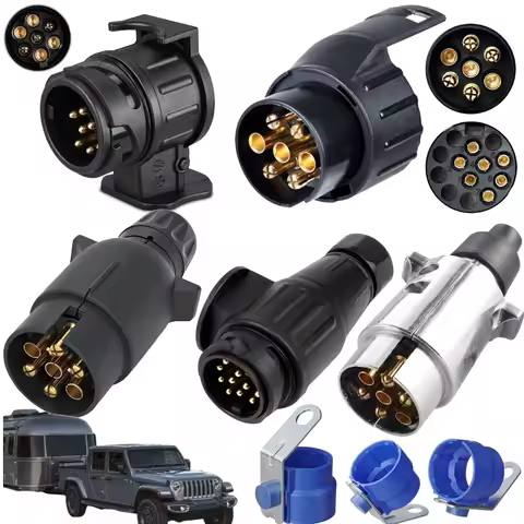 13 To 7 Pin and 7 To 13 Pin Socket Adapter 12V 7 Pin/13 Pin Trailer Caravan Towing Electric Socket P