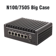 6x i226-V 2.5G LANs Firewall Router DDR4 NVMe  Solid Fanless Mini PC Intel N100 7505 1*COM Type-C pf