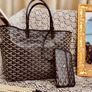 GOYARD(高雅德) Saint Louis 購物袋 子母包 34 中號 黑色 PVC 銀扣