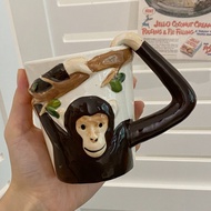 Ins Niche Funny Water Cup Gibbon Monkey Pottery20260825
