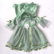 Baju Muslim Bayi Gamis Anak Perempuan 0 6 12 bulan Setelan Hijab Sage Green Lilac Terlaris Korea Tre