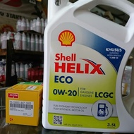 Paket Ganti Oli Shell Helix Eco 0w 20 Mobil Ayla Agya Calya Sigra