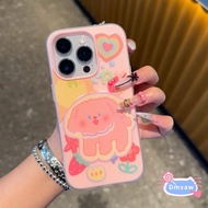 Cute Love Pink Dog 2 in 1 Phone Case For Vivo Y04 Y04S Y03 Y03T Y02 Y02A Y02T Y02S Y01A Y01 Y5S Y3S 