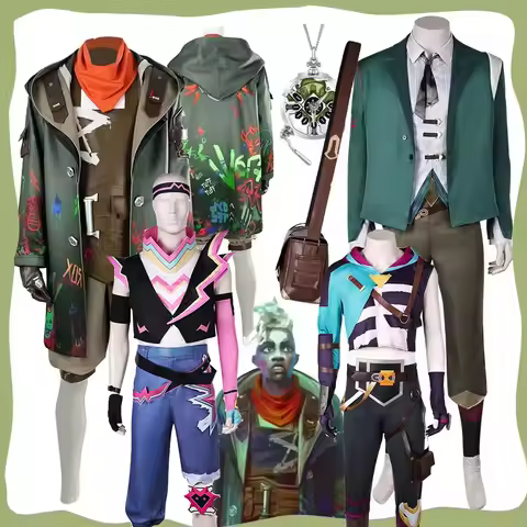 Diguise Ekko Acrane Cosplay Costume 2024 Game LOL Men Roleplay Outfits For Adult Boy Coat Pants Glov