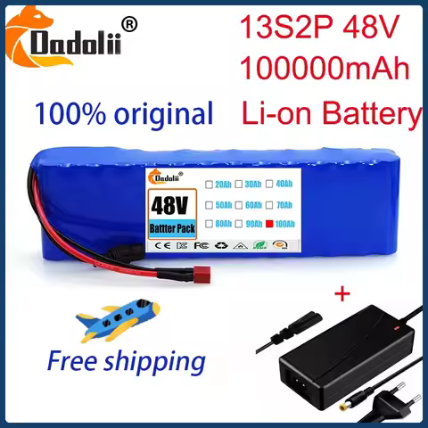 13S2P 48V batttery 100000mAh 100Ah Lithium-ion Battery Pack with 250W 350W 500W 750W 1000W BMS And a