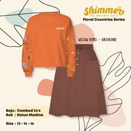Shimmer flower country series set / shimmer skirt set