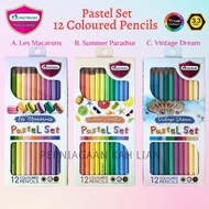 Master Art Premium Grade Pastel Set 12 Coloured Pencils Pensil Warna