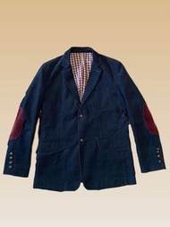 現金價$2500 全新CUMAR 專櫃男裝 絨布 休閒 2顆鈕扣 西裝外套 Ｌ深藍色