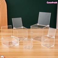 COCOFRUIT Acrylic Box, With Lids Square Cube  Cube Box, Display  Stackable Design Transparent  Trans