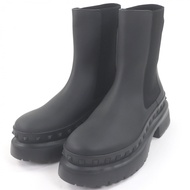 全新未使用Valentino Garavani Garavani 橡膠鉚釘側邊鬆緊踝靴，42 碼，黑色，3Y2S0H33，義大利製造，附鞋盒和防塵袋。