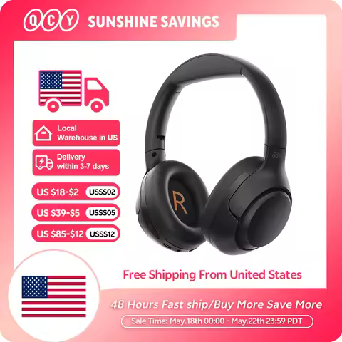 QCY H3 ANC Wireless Headphones Bluetooth 5.4 Hi-Res Audio Over Ear Headset 43dB Hybrid Active Noise 