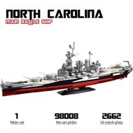 North Carolina Warship Assembly Toy, 12Go 98008 Main battle ship, Military Model