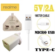 Realme 5v2a 2a Micro Usb Type C Charger Charging Charge Set Android Data Transfer Cable