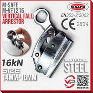 M-SAFE M-VF1216 VERTICAL FALL ARRESTOR 16kN LOCK DEVICE FOR 14-16MM SAFETY ROPE GRAB CLIMBING HARNES