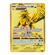 10000HP Pokemon Cards Metal Pokemon Letters Charizard Vmax Arceus Pikachu Gx Mewtwo Golden Iron letter Anime Game Card Kids Toys