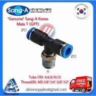 Sang-A GPT Series Male Tee Connector Pneumatic Fitting , Made in Korea , Pneumatic T Fitting thread 