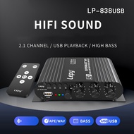838 USB Bluetooth Subwoofer Amplifier HIFI 2.1 12V Car Home Amplifier U Disk Lossless Suitable for 4