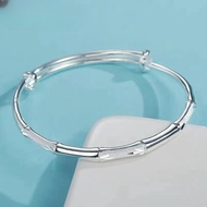 Bamboo Silver Bracelet Female Sterling Silver Pure Silver 9999 Bracelet Gift