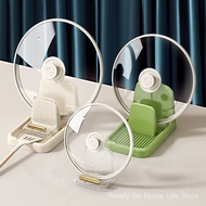 )Rak Penyimpanan Dapur Multifungsi, Rak Penutup Periuk & Sudu Spatula, Dulang Air Plastik, Desain Er