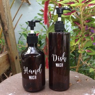 Sticker Hand Wash, Dish Wash for Amber Bottles