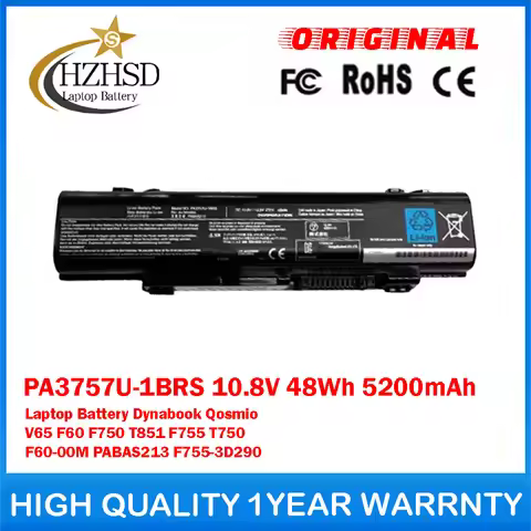 PA3757U-1BRS 10.8V 48Wh 5200mAh Genuine Original Laptop Battery For Toshiba Dynabook Qosmio V65 F60 
