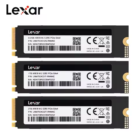 Lexar SSD Solid State Drive ARES M.2 2280 NVMe PCIe 4.0 Hard Drive for Laptop Desktop 512GB 1TB 2TB 