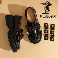 Thick-soled Lofers Women New Shallow Mouth British Style Bow Decoration Leather Shoes