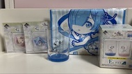 【Re:從零開始】蕾姆（雷姆）玻璃杯＋毛巾＋亞克力鎖匙扣×2 一番賞周邊