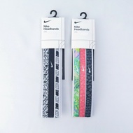 NIKE Printed Headband Sports Style Three Pcs 2560-Black White/Green Pink Black