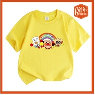 Anpanman Cartoon Anime Children Cotton Clothes Short-Sleeved T-Shirt Kids