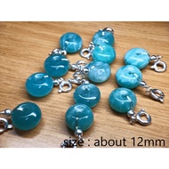 Natural Amazonite Donut Charm / pendant with silver925 hook天河石平安扣吊坠