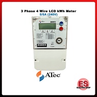 ATEC TNB kWh Meter/ TNB Meter, 3Phase 4Wire kWh Meter 3x240/415V, xx/5A, 50Hz c/w MD 30 Min & Pulse 