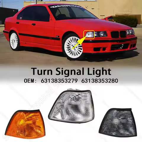 Car Corner Turn Signal Light For 1991-1999 E36 BMW 318i 318ti 320i 325i 328i M3 4DOOR White Yellow G