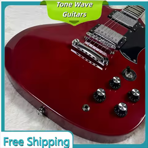 SG00S 40 Inch Red Electric Guitar Rosewood Neck Mahogany Body 22 Tone HH Pickup Fixed Bridge Music G