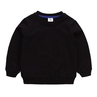 Sweater Polos Anak Laki-laki Perempuan Sweater Crewneck Sweater Oblong Anak O neck Warna Hitam