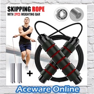 SKIPPING ROPE Weight Ball Bearing Jumping Rope Heavy Steel Wire Jump Rope Strong Metal Adjustable Le