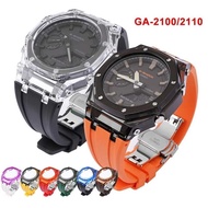 Strap for GA2100 G-SHOCK GA-2100 GA-2110 Watch Band Men Replacement Rubber Wrist Bracelet Transpare