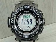 ▲▲CASIO PRO TREK PRW-3500 T-7JF 登山 不鏽鋼 指北 防水 氣壓 高度 金屬 鈦 錶帶
