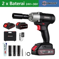 IRONHOOF 48V Impact Wrench Cordless rechargeable 420N.M Brushless motor tyre removal tools