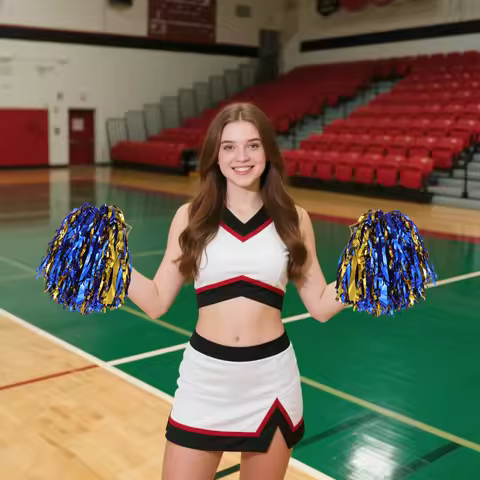 2pcs Cheerleading Pom Poms 30g Dual Color Dance Performance Props For Ball Game Sports Meeting Cheer