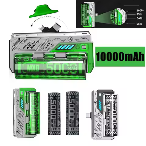 10000mAh Power Bank 21700 Removable Replaceable Battery 22.5W Replaceable Charging External Battery 