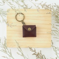 迷你胖嘟嘟鑰匙圈 咖啡紅色 小零錢包 信封造型 項鍊
