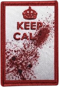 Keep Calm Printed Patch - 1 Pc Boost Morale with Splattered Blood Stains Patch, Funny WW2 Tactical P
