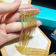 AU750 Gold Necklace G18K Accessories Chopin Chain with Needle Thick Chain Pearl Adjustment Chain Uni