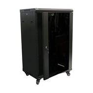 NavePoint 18U Server Cabinet Wall Mount Rack Enclosure with Caster Wheels, Includes 2 Fans, Locking 
